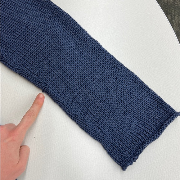 Wooden Ships by Paola Buendia salty soul knit v neck sweater top blue and white - Picture 10 of 11